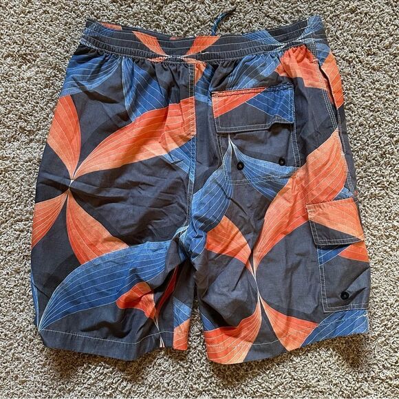 Tommy Bahama Relax Mens MEDIUM GREY ORANGE BLUE Board shorts Swim Trunks - Picture 9 of 9